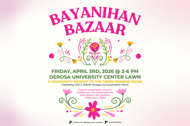 Bayanihan Bazaar, April 3rd, 2026, 2-6 pm, DeRosa University Center Lawn